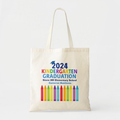2024 Kindergarten Graduate Cute Custom Graduation Tote Bag