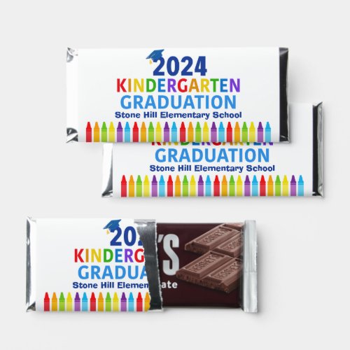 2024 Kindergarten Graduation Custom School Crayon Hershey Bar Favors