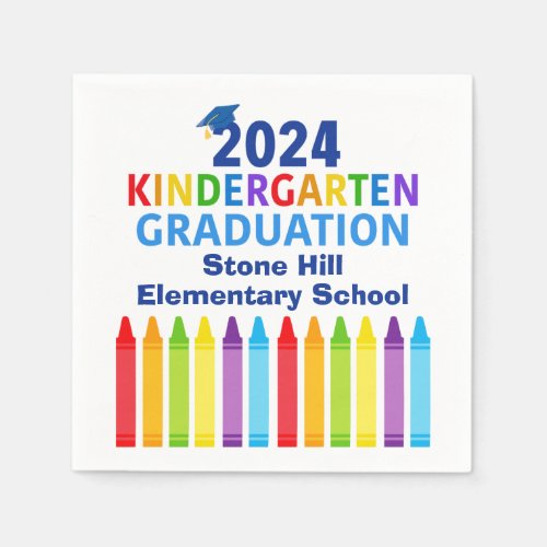 2024 Kindergarten Graduation Custom School Party Napkins