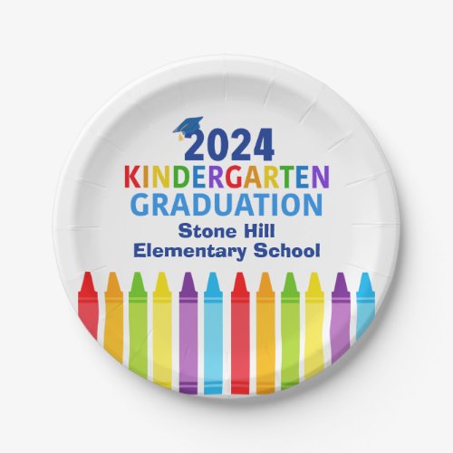 2024 Kindergarten Graduation Custom School Party Paper Plates