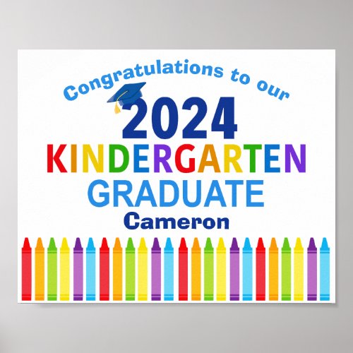 2024 Kindergarten Graduation Party Customizable Poster
