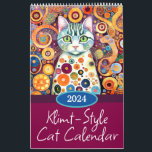 2024 Klimt Style Colorful Cute Cats Calendar<br><div class="desc">Twelve months of stunning bright and colorful Klimt style cute cat designs to last the feline lover through the year. Beautiful abstract illustrations sure to please any art and cat lover. Perfect Christmas gift for cat moms and fur baby pet parents!</div>