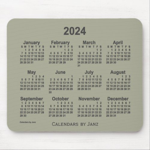 2024 La Boca Gray Calendar by Janz Mouse Pad