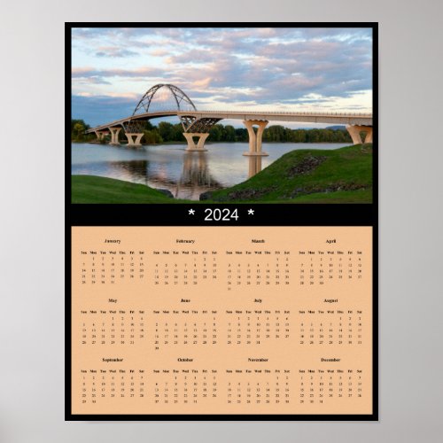2024 Lake Champlain Bridge Wall Calendar Poster