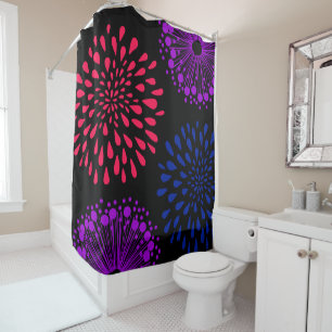 2024 LED Light Colored Shower Curtain
