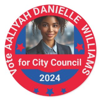 2024 Local Election Custom Photo Campaign Template Classic Round Sticker