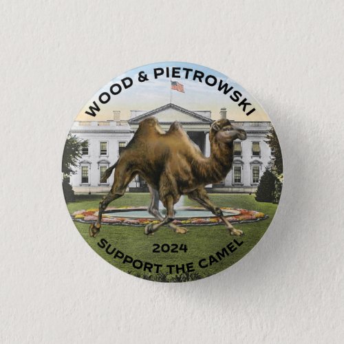 2024 Logo Wood Pietrowski White House Camel Button