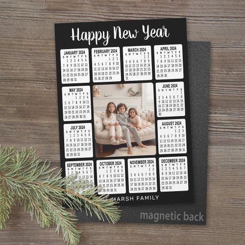 2024 Magentic Calendar Vertical Photo _ HNY black