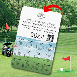 2024 Magnet Calendar Golf Club League Logo QR Code