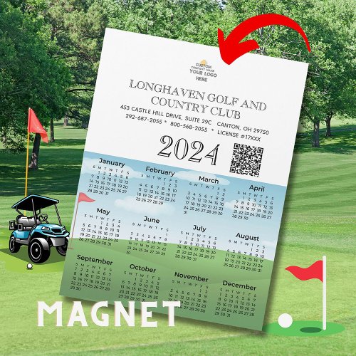 2024 Magnet Calendar Golf Club League Logo QR Code