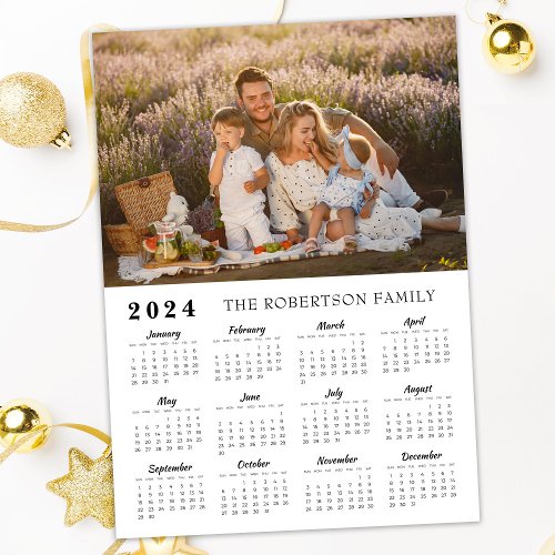 2024 Magnetic Calendar Custom Family Photo