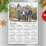 2024 Magnetic Calendar Family Photo White Black<br><div class="desc">This simple minimalist style magnetic 2024 calendar is easy to personalize with your family name and custom photo to create a unique present for your loved ones. The white and black design with a colorful picture looks beautiful and clear and is a practical gift idea. Click "Personalize this template" and...</div>