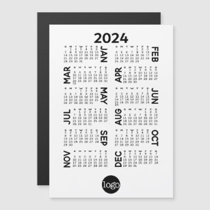 2024 Magnetic Calendar with Business Logo Magnet