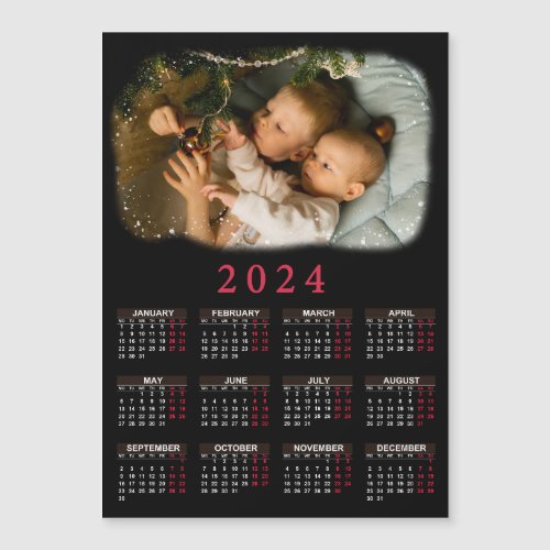 2024 magnetic calendar with photos of children