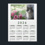 2024 magnetic calendar with Your animals<br><div class="desc">2024 magnetic calendar with photos animals. Just replace the photo with any other photo of your family member.</div>