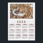 2024 magnetic calendar with Your animals<br><div class="desc">2024 magnetic calendar with photos animals. Just replace the photo with any other photo of your family member.</div>