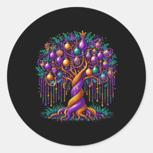 2024 Mardi Gras Tree Beads New Orleans Festival Be Classic Round Sticker