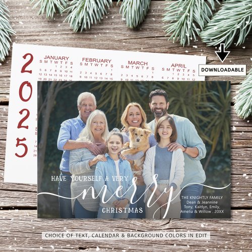 2024 MERRY CHRISTMAS Photo Overlay 2025 Calendar Holiday Card