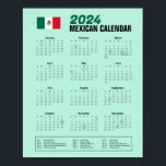 2024 Mexican Calendar Download PDF $3.95  Poster<br><div class="desc">2024 Mexican Calendar poster with Holidays. You can either frame it or simply place it on your wall. You can also download it as PDF (More options available). Descargar Calendario Mexicano en Ingles. Calendario con días festivos 2024. Great for the digital nomad and English-Speaking residents of Mexico.</div>