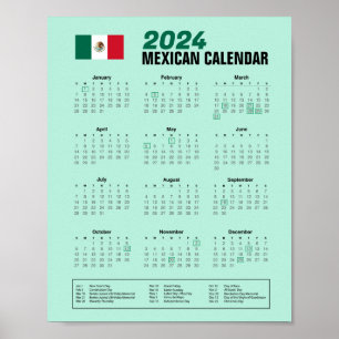 2024 Mexican Calendar Download PDF $3.95 Poster