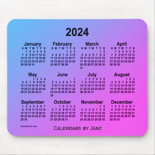 2024 Miami Gray Calendar by Janz Mouse Pad