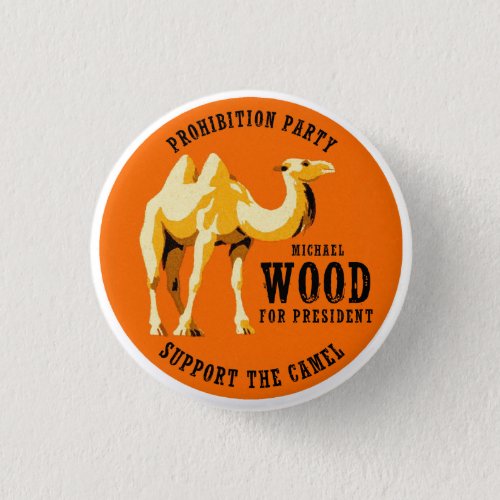 2024 Michael Wood President Orange Camel Button