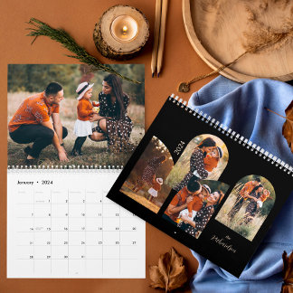 2024 Minimal Arch family Photos Stylish Template Calendar
