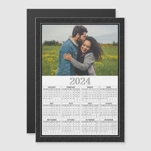 2024 Minimal Photo Full Year Magnetic Calendar