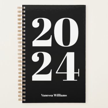 2024 Modern Bold Black & White Typography Planner