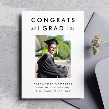 2024 Modern College Student Graduation Photo Announcement Postcard by ClementineCreative at Zazzle