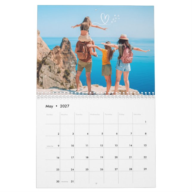 2024 Modern Custom Photo Create Your Own Family Calendar (May 2027)