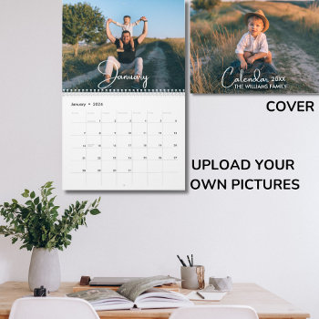 2024 Modern Custom Photo Create Your Own Family Calendar by clubmagique at Zazzle