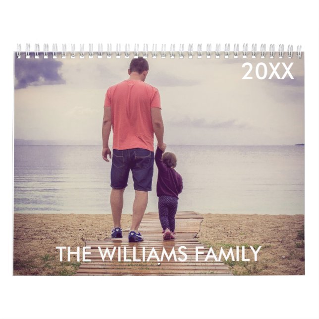 2024 Modern Custom Photo Create Your Own Family  Calendar (Cover)