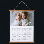 2024 modern family photo calendar hanging tapestry<br><div class="desc">A modern photo calendar to customize with a family picture,  a perfect way to start the year 2024.</div>