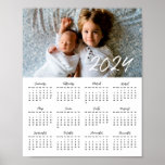 2024 modern family photo calendar poster<br><div class="desc">A modern photo calendar to customize with a family picture,  a perfect way to start the year 2024.</div>