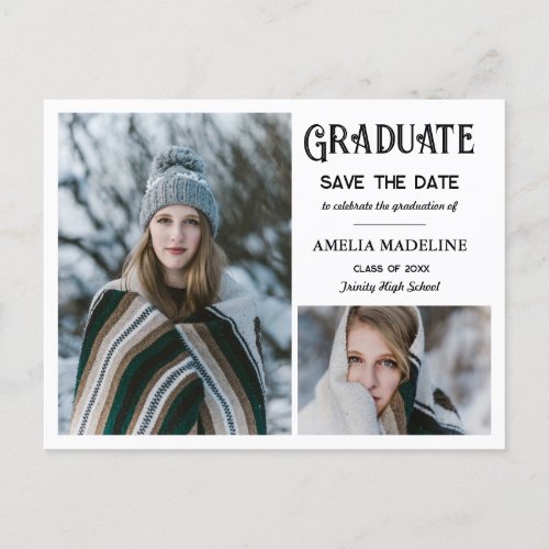 2024 Modern Graduation Party  Save The Date Photo Announcement Postcard