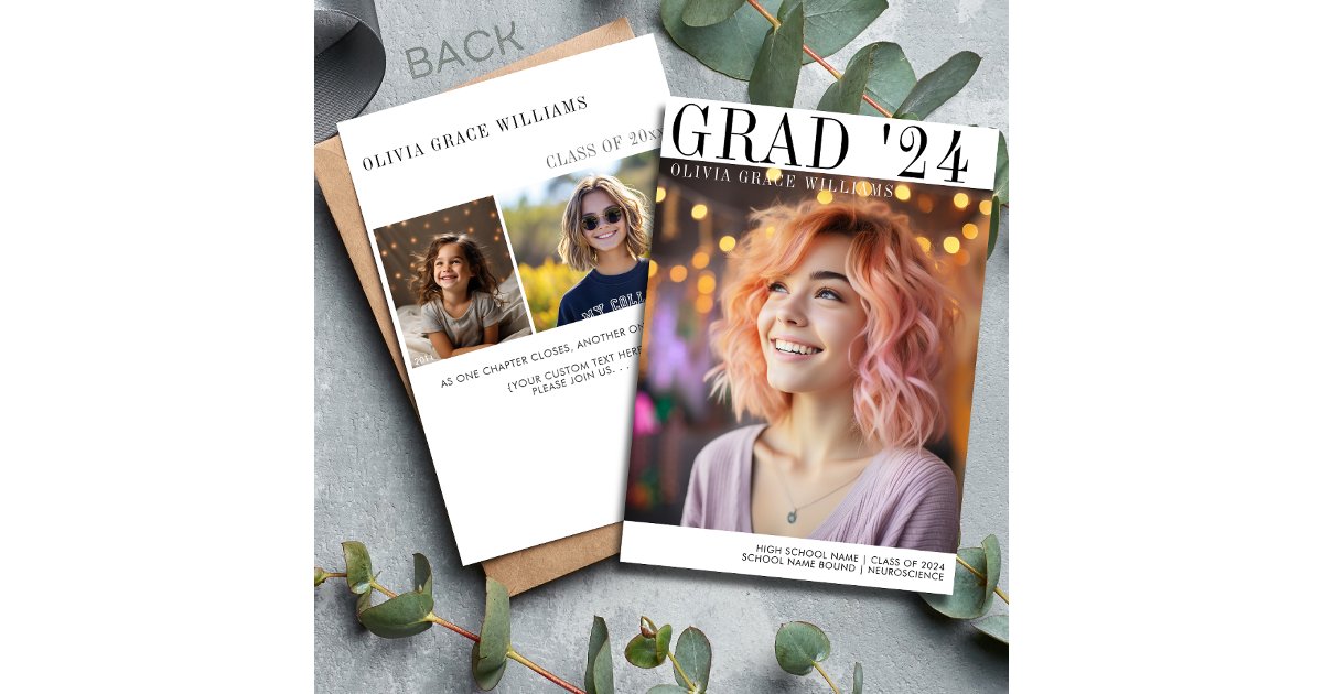 Grad Overlay 2024 Modern Minimalist Grad Overlay Announcement | Zazzle