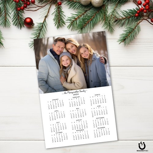 2024 Modern Personalized Photo Calendar Magnetic Dry Erase Sheet