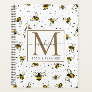 2024 Monogram Bumblebbees Pattern Weekly Monthly Planner