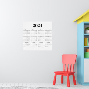 2024 Monthly Calendar   Any background  Poster
