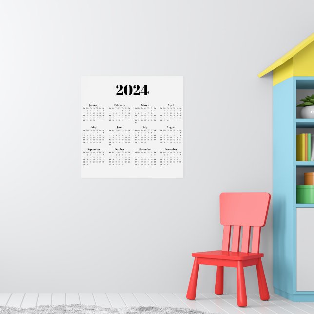 2024 Monthly Calendar | Any background  Poster (Nursery 1)