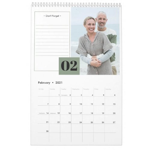 2024 Monthly Photo and Modern Notes Section Calendar