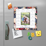 2024 Navy Blue Floral Photo Magnetic Calendar<br><div class="desc">2024 Navy Blue Blush Floral Photo Magnetic Calendar with a background of lovely floral in blush pink, marsala burgundy, and eucalyptus green. 🌟 This is for 2024 only! Add your photo and name for a fun, personalized gift! Perfect for stocking stuffers or small gifts for friends, family, and loved ones....</div>