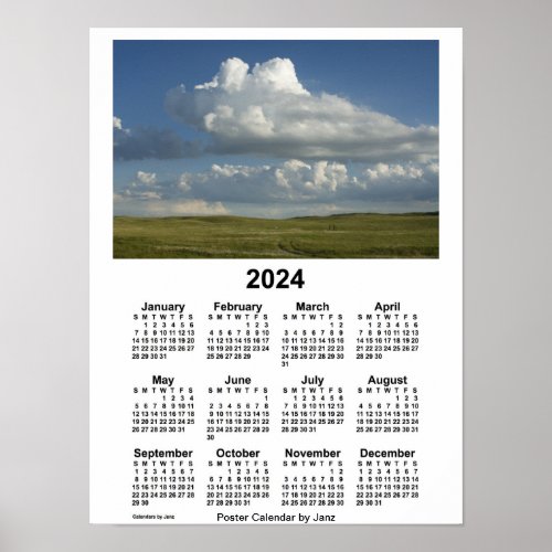 2024 Nebraska Sandhills Calendar by Janz Poster