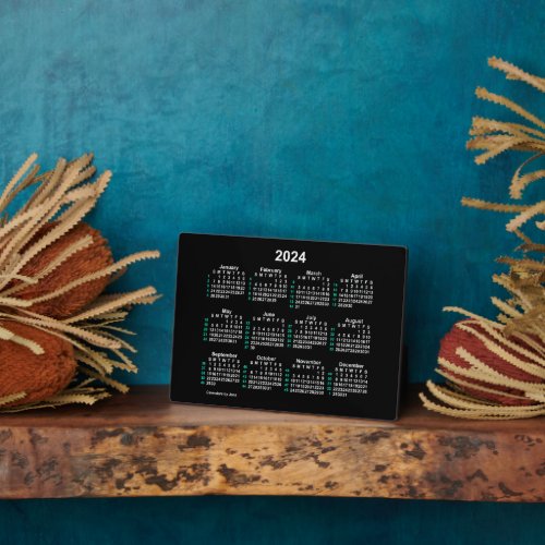 2024 Neon 52 Week ISO Desk Calendar by Janz 5x7 Plaque