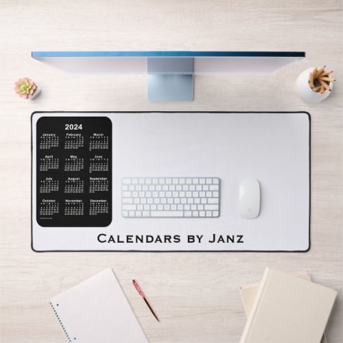 2024 Neon Ghost White Calendar by Janz Desk Mat