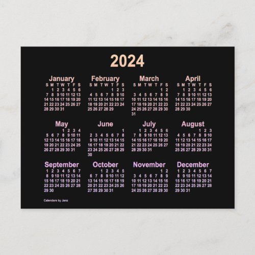2024 Neon Ipanema Mini Calendar by Janz Postcard