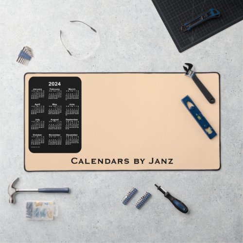 2024 Neon Peach Puff Calendar by Janz Desk Mat