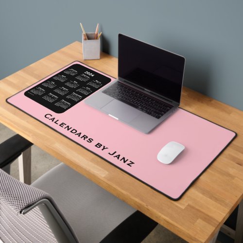 2024 Neon Pink Calendar by Janz Desk Mat