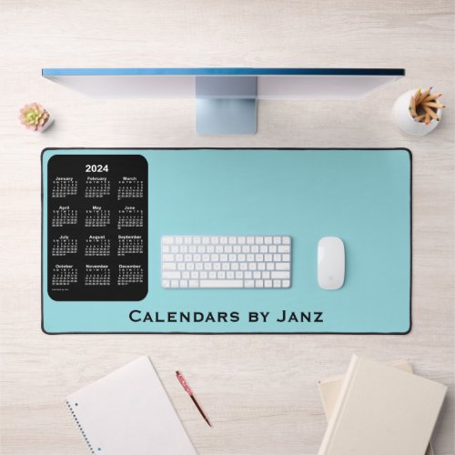 2024 Neon Powder Blue Calendar by Janz Desk Mat